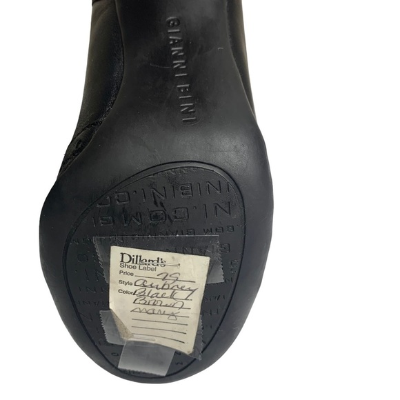Gianni Bini Black Leather Wing Tip Heels Ankle Strap Dancing Retro Comfort Sz. 6 - Picture 12 of 15